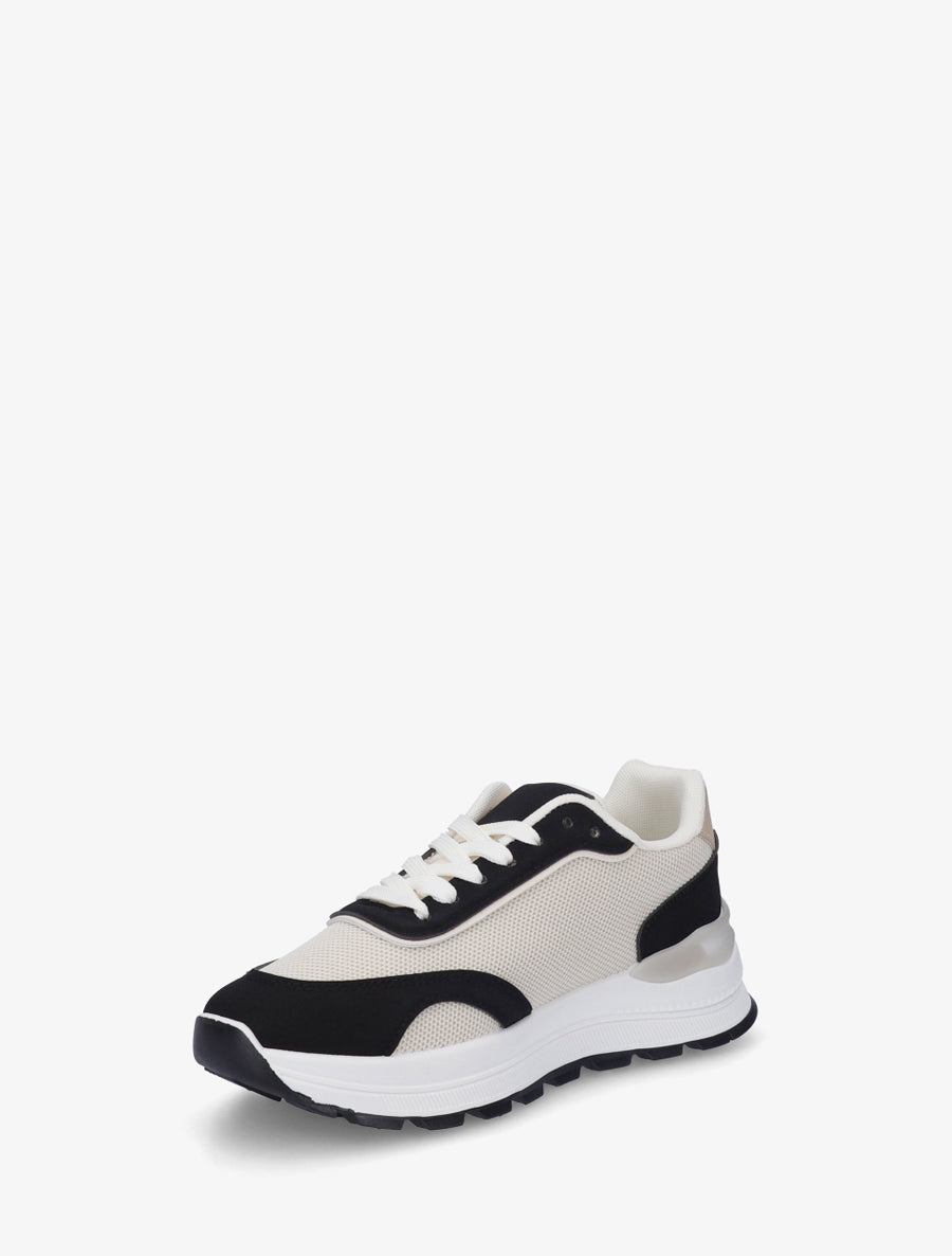 Baskets bimatière à semelle crantée - Noir - 3