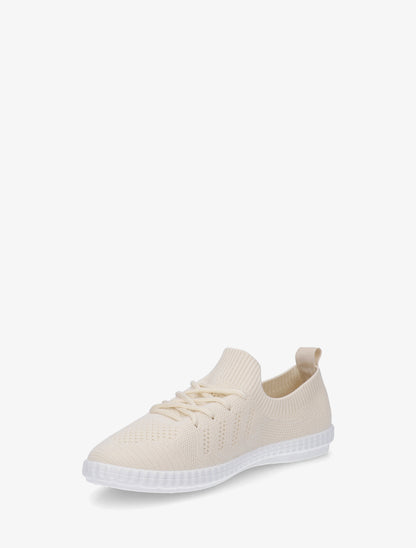 Tennis en tissu ajouré - Beige - 3
