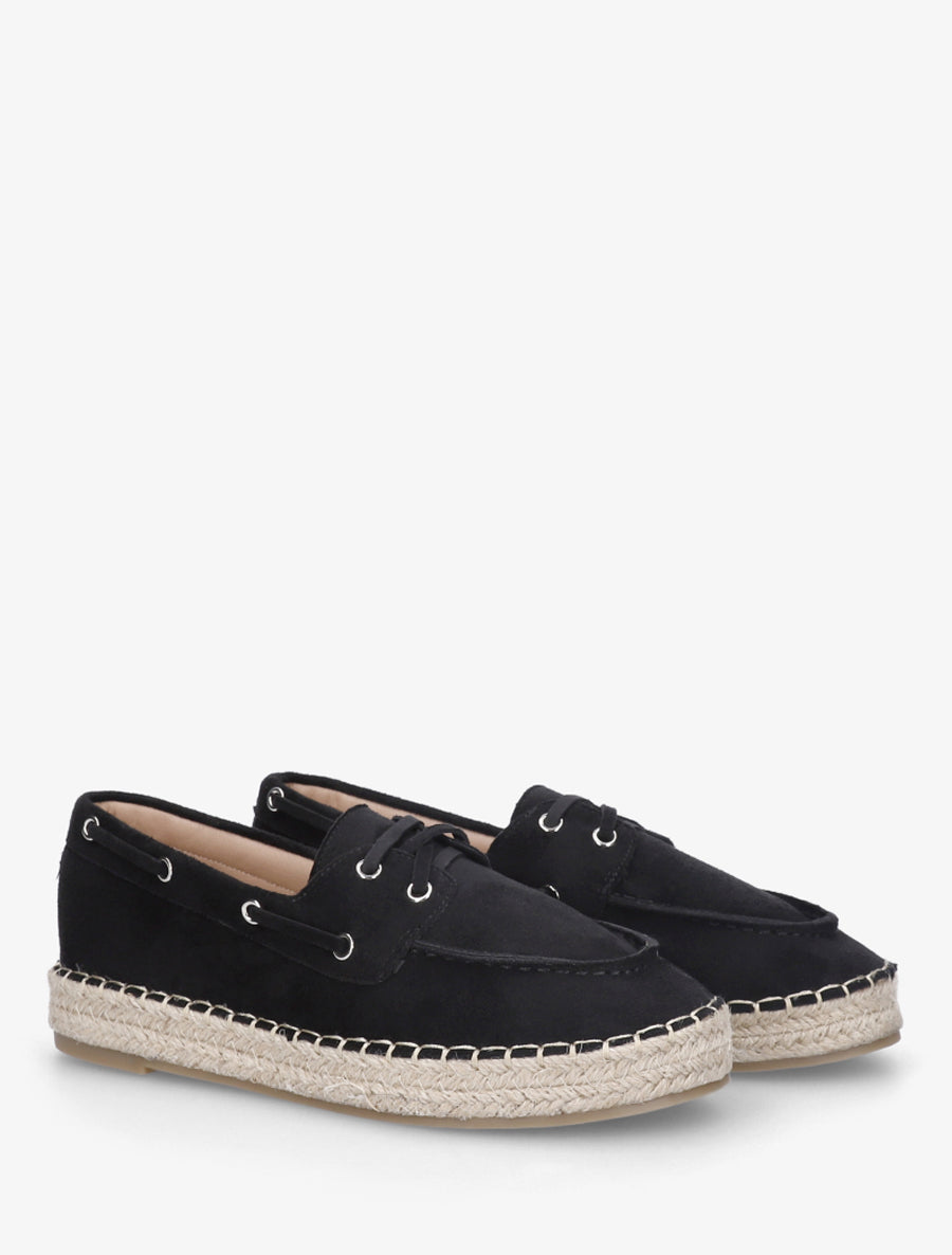 Espadrilles en suédine - Noir - 4