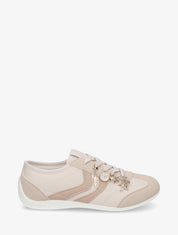 Sneakers à empiècement bijoux dépareillés - Beige - 1