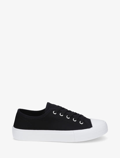 Tennis unis en toile - Noir - 1