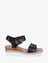 Sandales à scratch en simili - Noir - 1