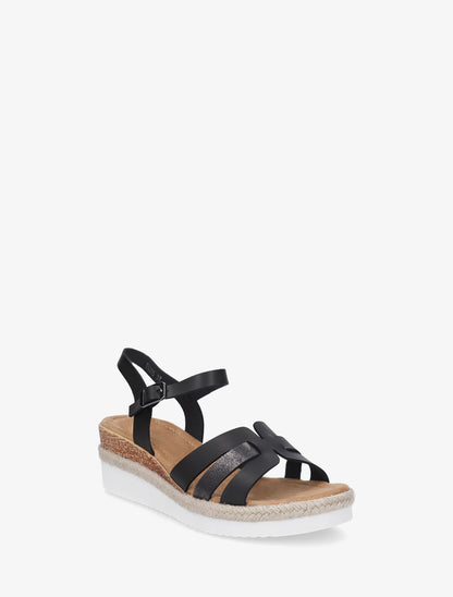 Sandales à semelle compensée ornée d&