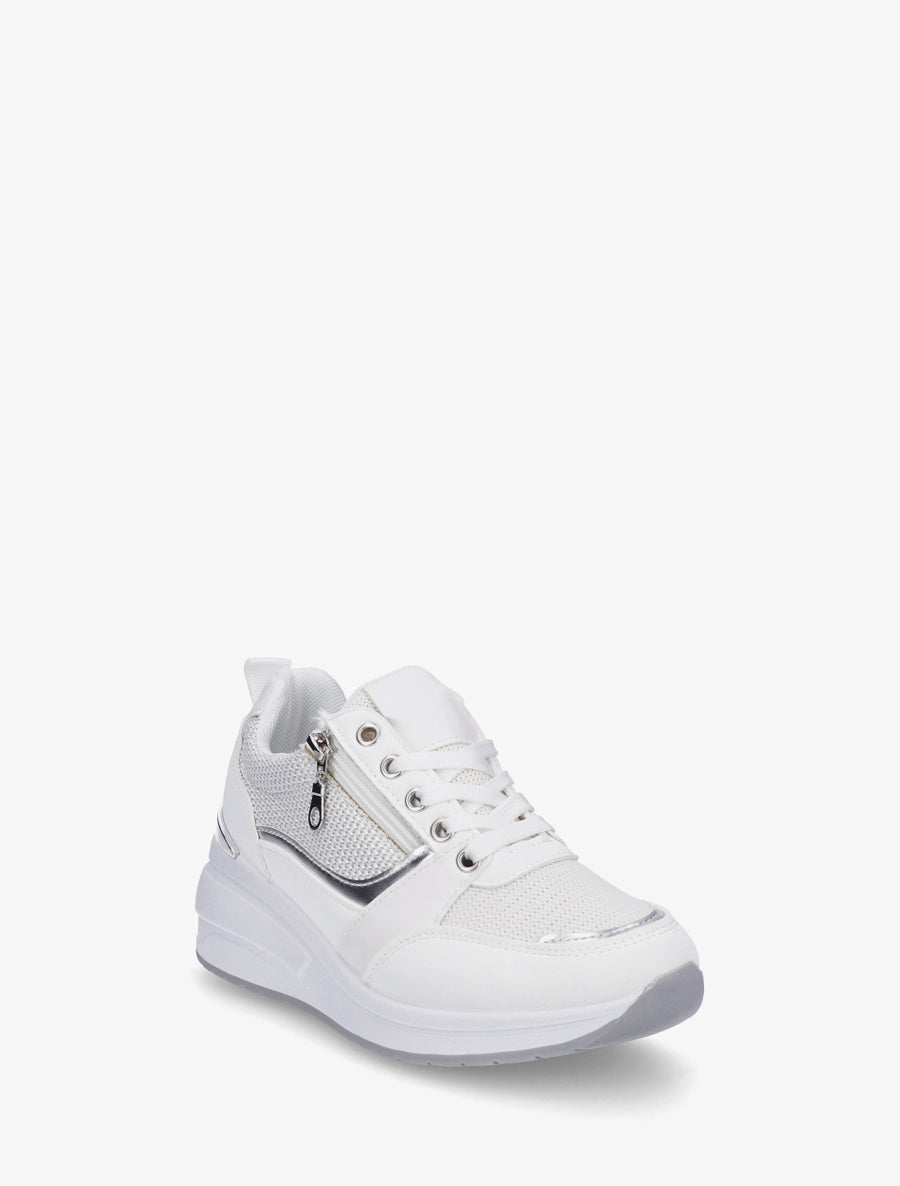 Baskets compensées à zip - Blanc - 2