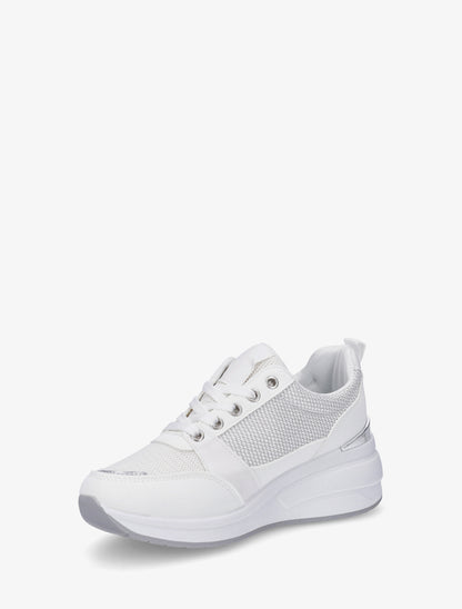 Baskets compensées à zip - Blanc - 3