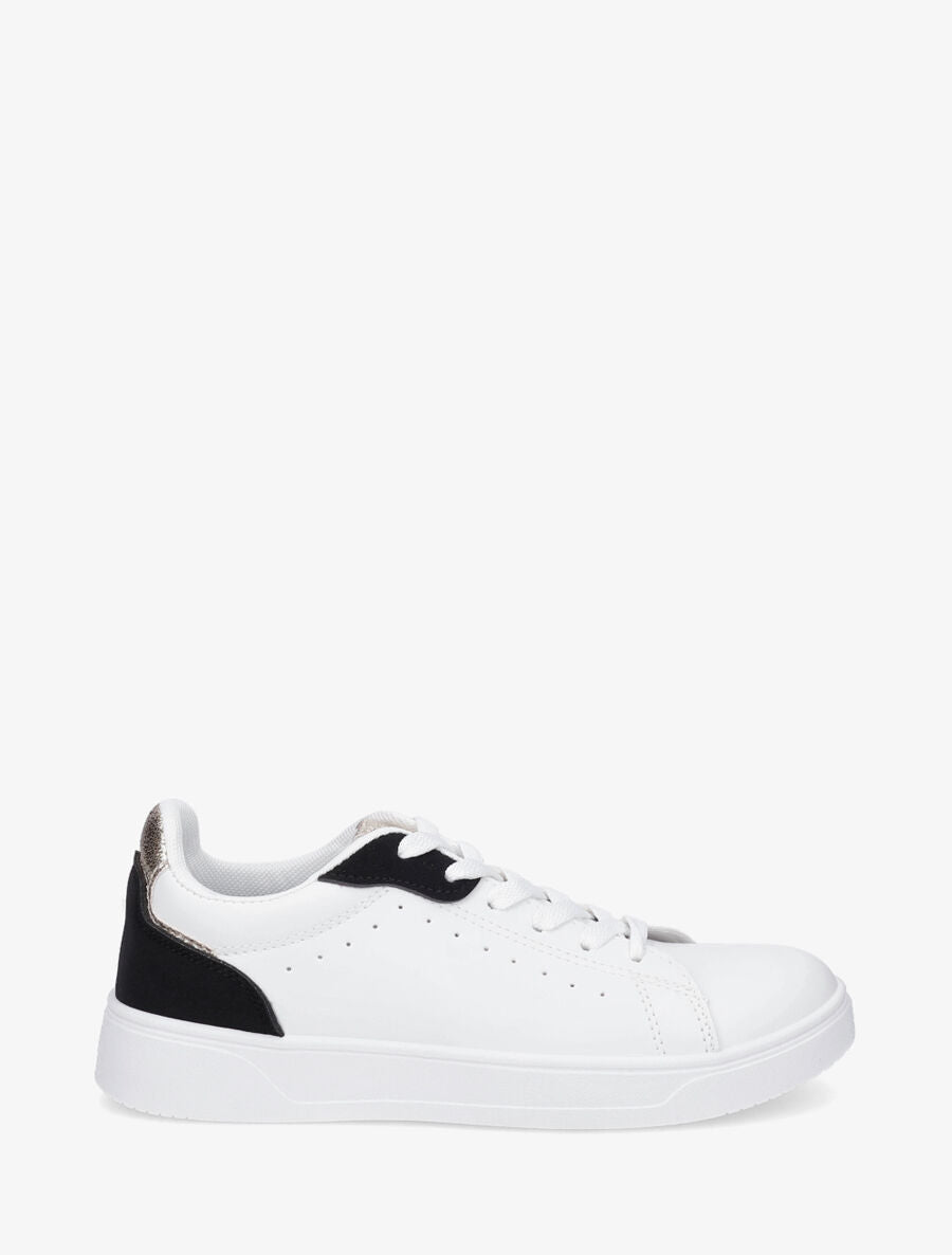 Sneakers en simili à détail suédine et irisé - Noir - 1
