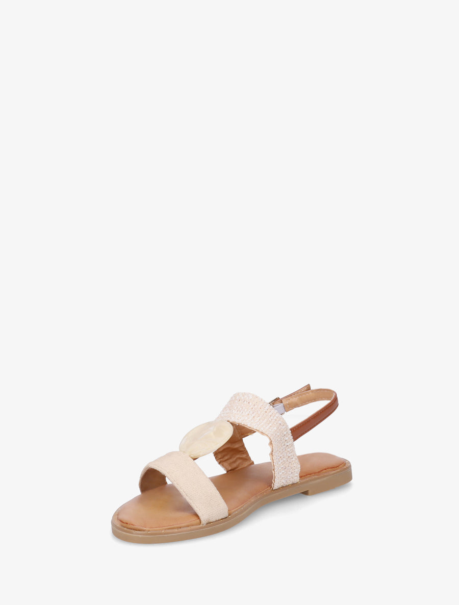 Nu-pieds à bijou rond - Beige - 3