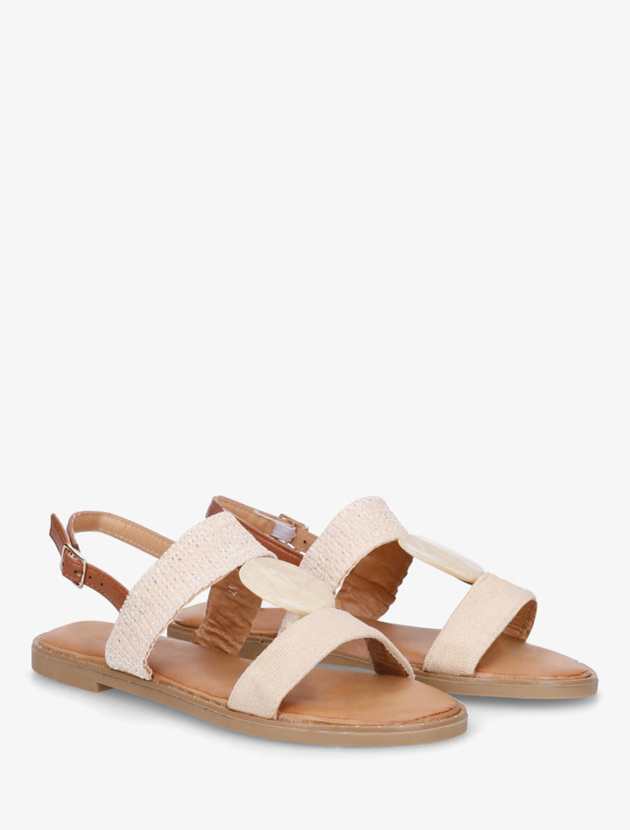 Nu-pieds à bijou rond - Beige - 4