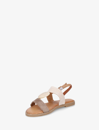 Nu-pieds à bijou rond - Taupe - 3
