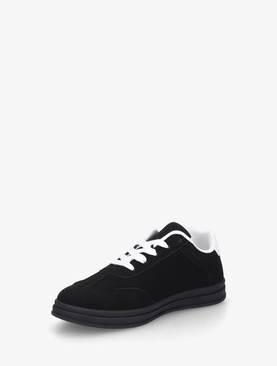 Tennis en suédine à bandes contrastantes - Noir - 3