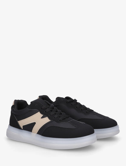 Tennis en simili à empiècement graphique - Noir - 4