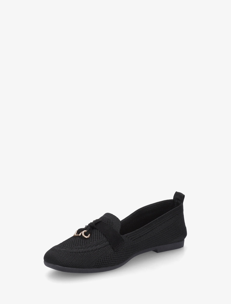 Mocassins en tissu à bijoux - Noir - 3