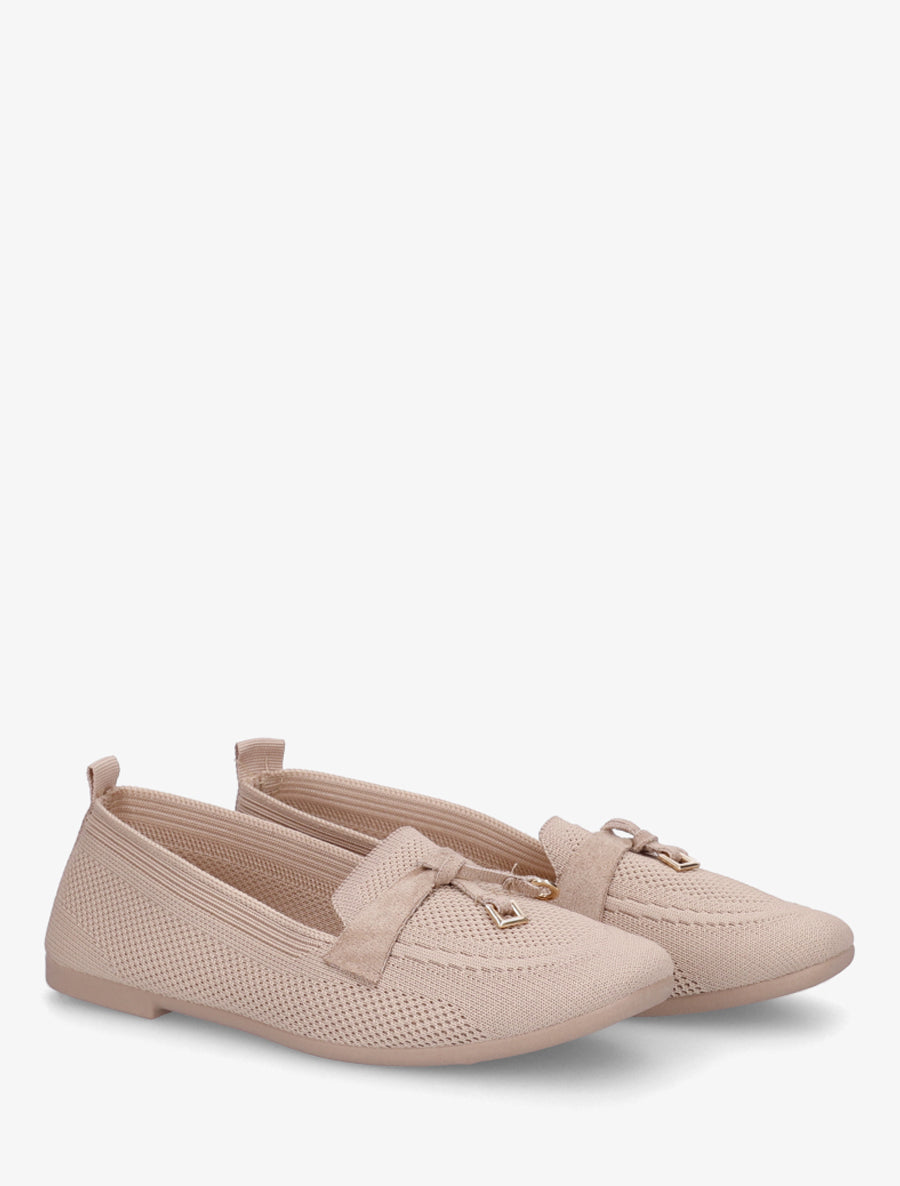 Mocassins en tissu à bijoux - Taupe - 4