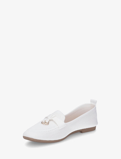Mocassins en tissu à bijoux - Blanc - 3