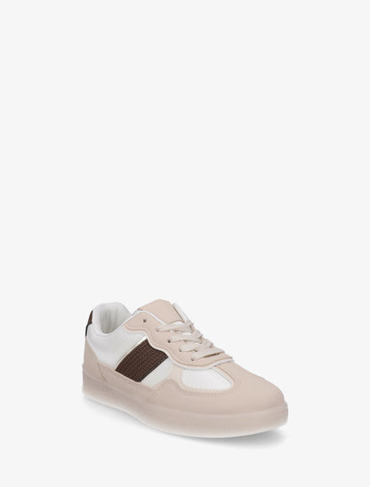 Sneakers à semelle caoutchouc coloré - Beige - 2