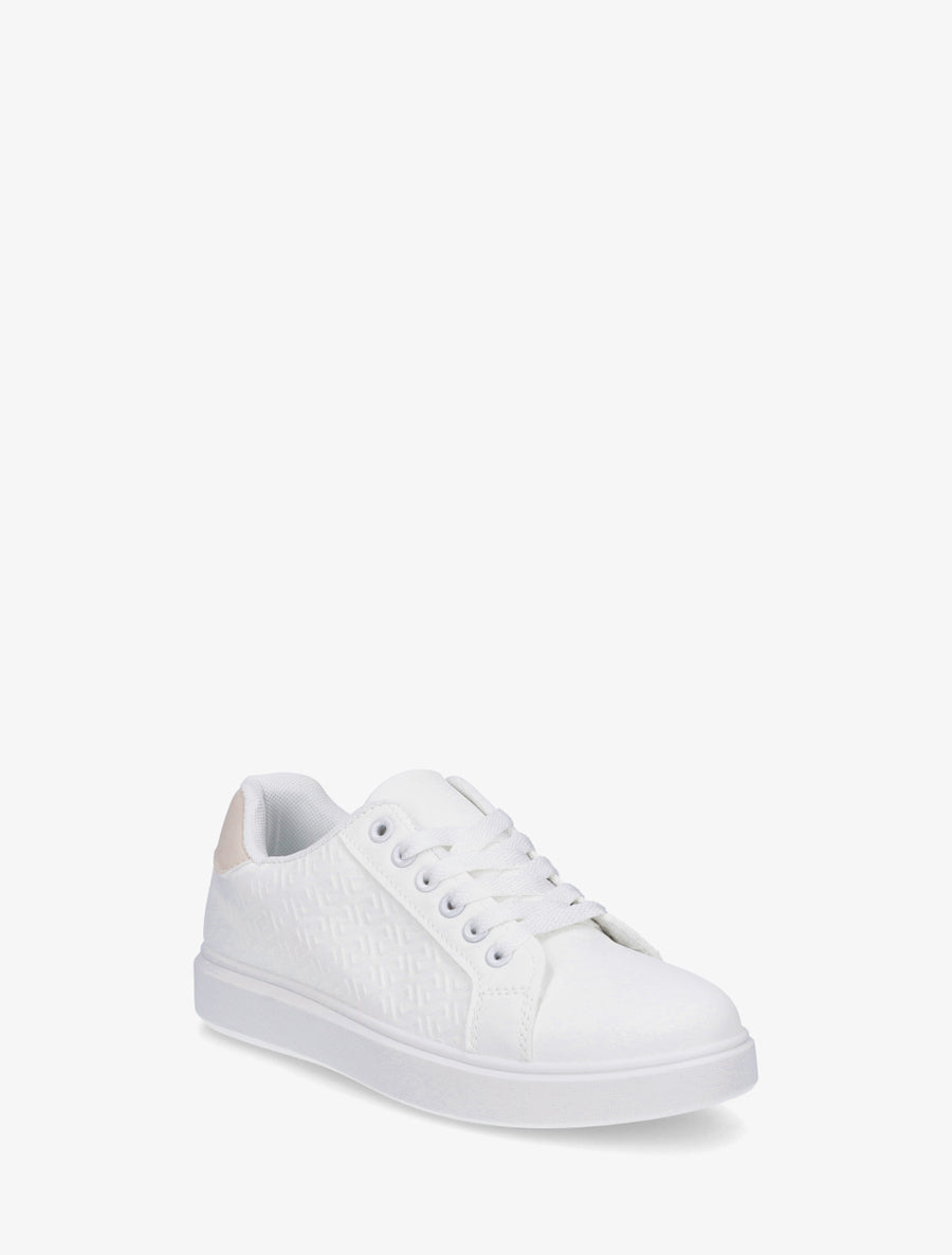 Sneakers plates à imprimé graphique - Beige - 2