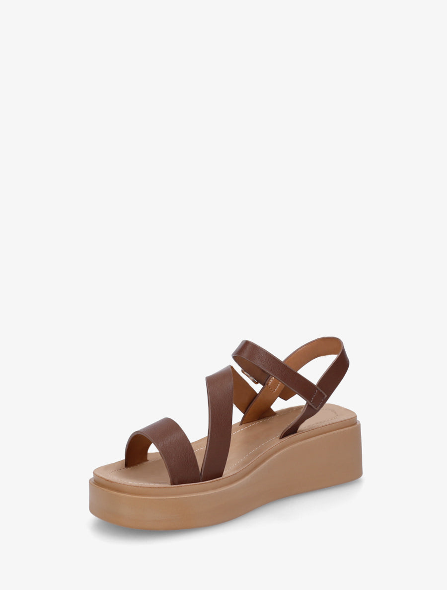 Sandales multi-bride en simili - Marron - 3