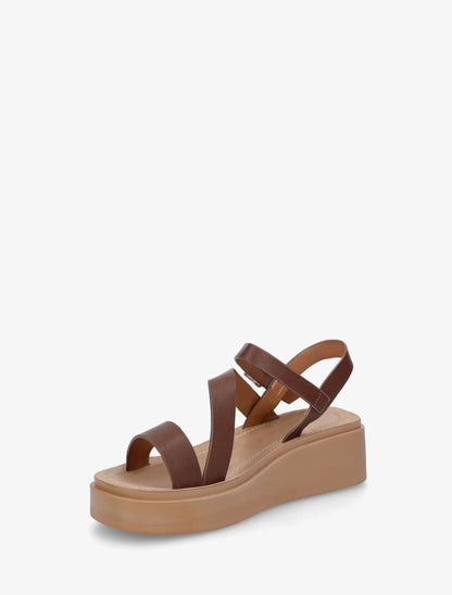 Sandales multi-bride en simili - Marron - 3