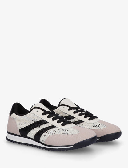 Baskets en dentelle à bandes contrastantes - Noir - 4