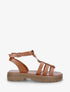 Sandales plates style spartiate - Camel - 1