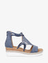 Sandales irisées à talon compensé - Bleu - 1