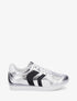 Sneakers à contrefort contrastant et double lacets - Argent - 1