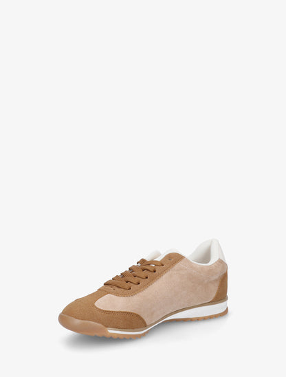 Sneakers à strass en suédine - Camel - 3
