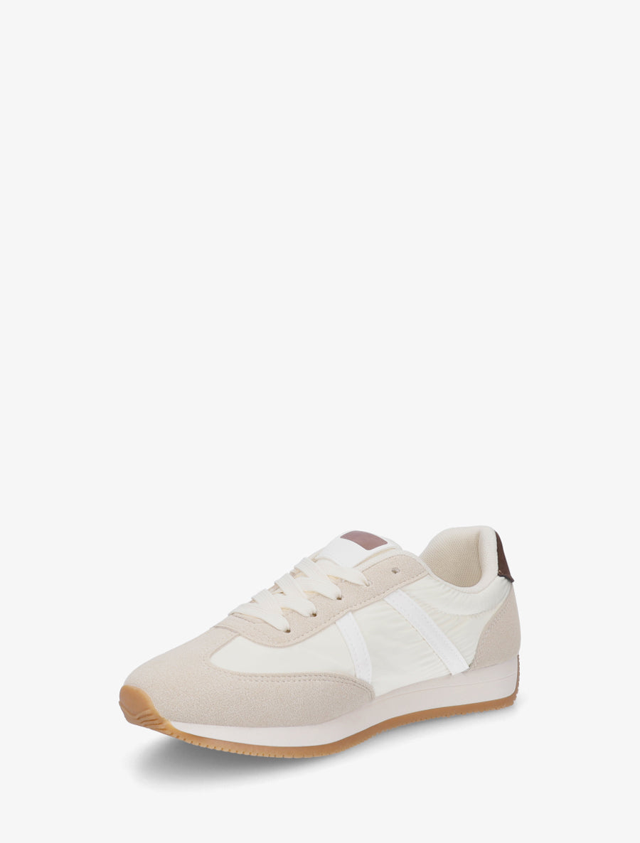 Baskets à empiècement graphique - Beige - 3