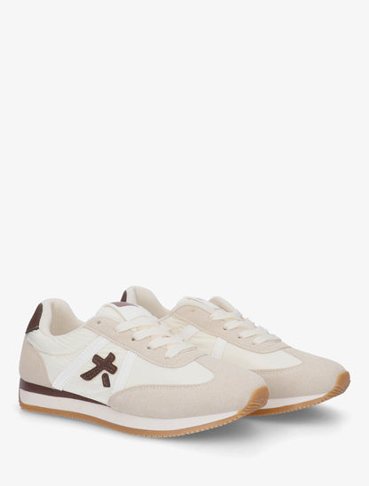 Baskets à empiècement graphique - Beige - 4