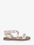Nu-pieds strassés à semelle plate cloutée - Beige - 1