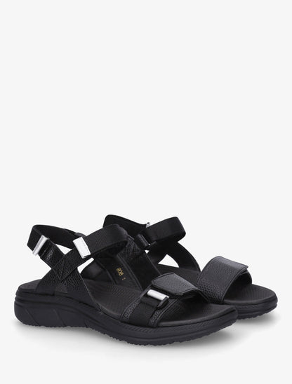 Nu-pieds en simili à triples scratch - Noir - 4