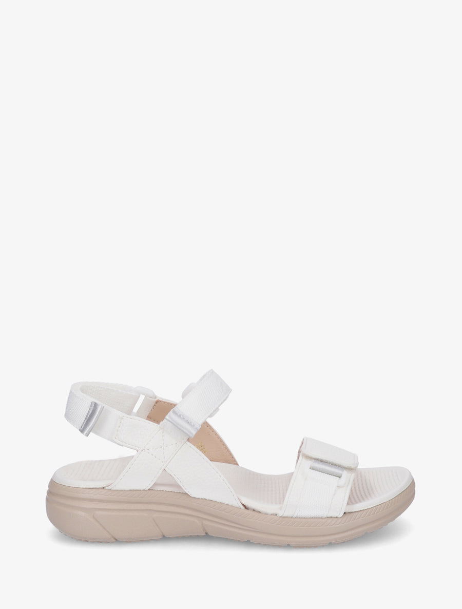 Nu-pieds en simili à triples scratch - Blanc - 1