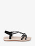 Nu-pieds à brides tressées et strassées - Noir - 1