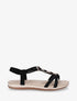 Nu-pieds à empiècement bijoux - Noir - 1