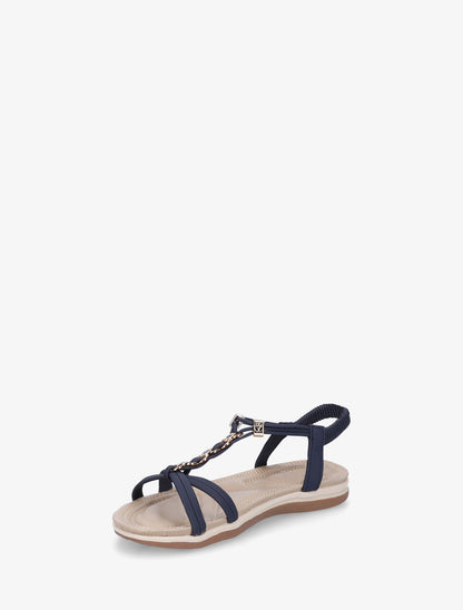 Nu-pieds à empiècement bijoux - Bleu - 3