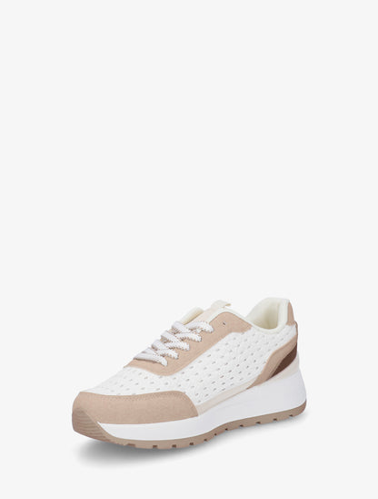 Baskets en simili effet tressé - Taupe - 3