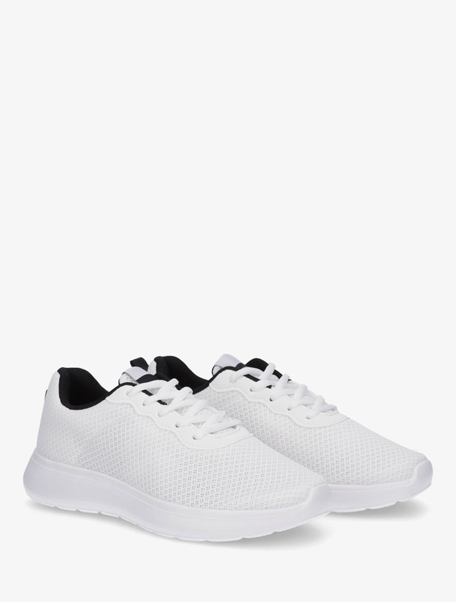 Sneakers unies en mesh - Blanc - 4