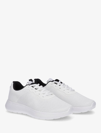 Sneakers unies en mesh - Blanc - 4