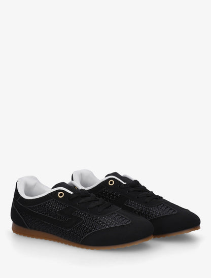 Baskets en simili effet tressé - Noir - 4