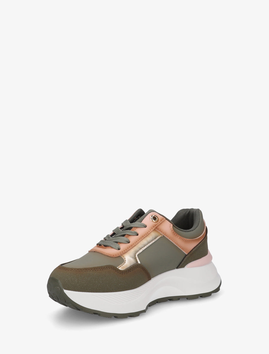 Baskets à zip et bijou métallique - Kaki - 3