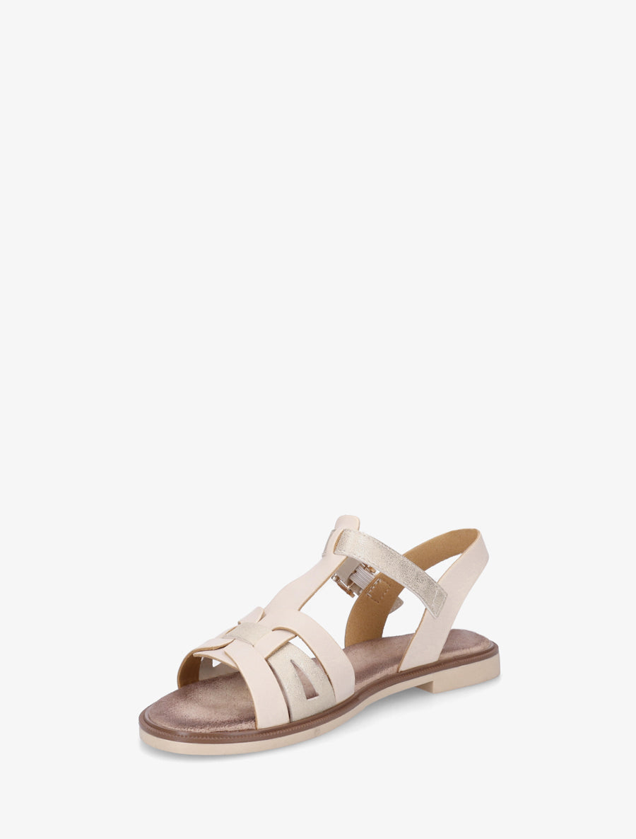 Sandales en simili effet entrelassé - Beige - 3