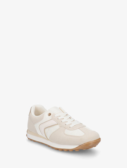 Baskets classiques en suédine et tissu - Beige - 2