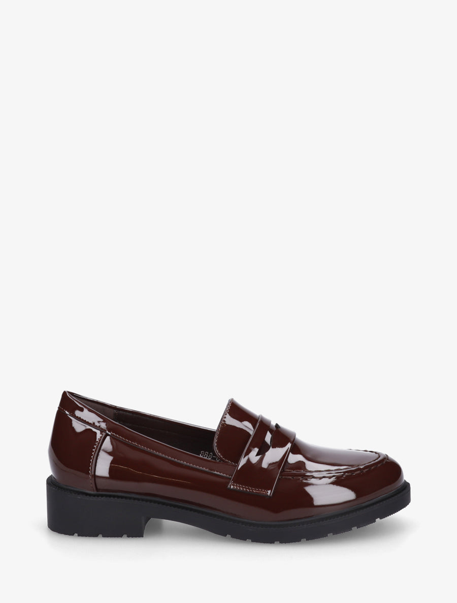 Mocassins vernis en simili - Marron - 1