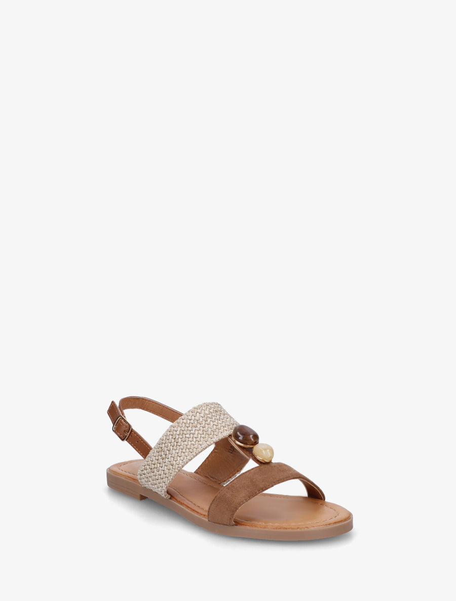 Nu-pieds à brides dépareillés - Camel - 2