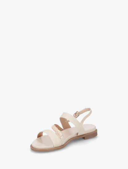 Nu-pieds en simili à bijou feuilles - Beige - 3