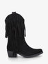 Bottines style santiags à franges - Noir - 1