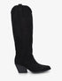 Bottes en suédine style santiag - Noir - 1