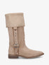 Bottines montantes en suédine à bouts pointus - Taupe - 1