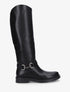 Bottes en simili à boucle métallique fantaisie - Noir - 1