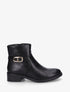 Bottines en simili à boucle métallique - Noir - 1